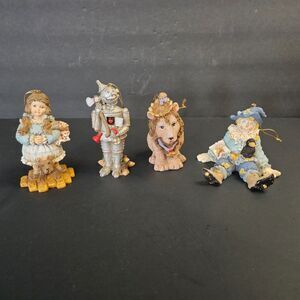 Vtg Set 4 Smithsonian Wizard of Oz Ceramic Ornaments Dorothy Tin Man Lion 4 In